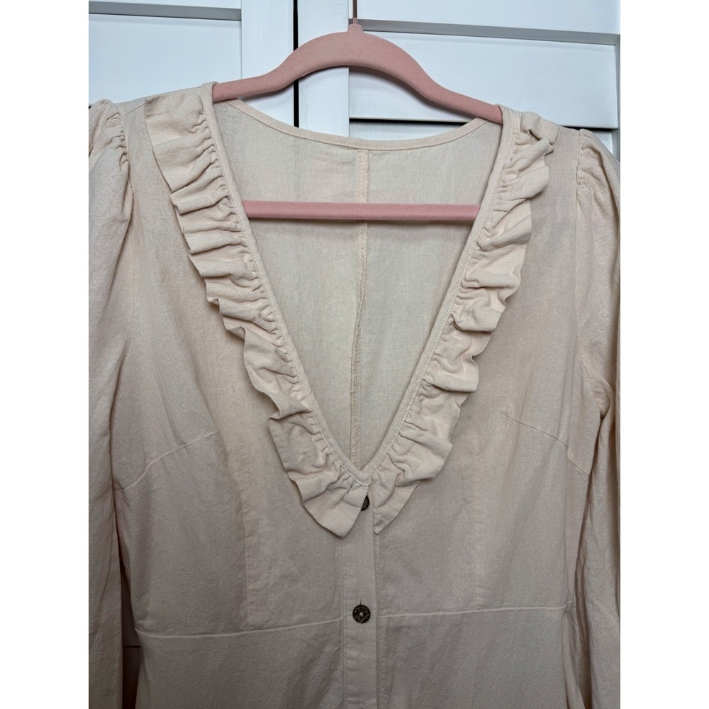 Commense Ivory Ruffle Tiered Long Sleeve Maxi Dress - Picture 8 of 13